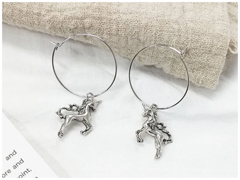 Unicorn Mermaid Rabbit Hoop Earrings  (14)