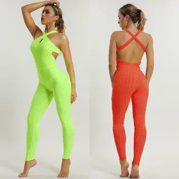 

Sexy Women Sports Running Gym Fitness Leggings Pants Jumpsuit Sleeveless Backless One Piece Clothes