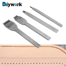 DIYWORK ремесло набор инструментов для самостоятельного ромб зуба долото Нержавеющая сталь Перфоратор Инструмент зубило цельнокроеное платье 1/2/4/6 зубец для пробивания отверстий кожи
