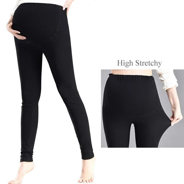 2018 Cotton Over Belly Maternity Leggings Plus Size Pregnant Women