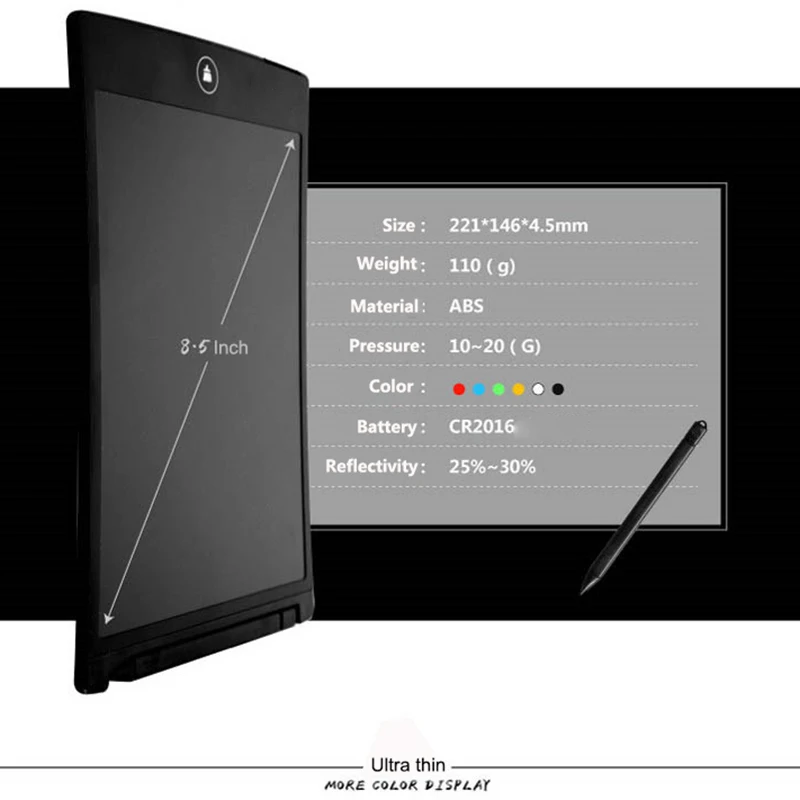 ЖК-планшет для письма, 8,5 дюймов, цифровой рисунок, электронный почерк, доска для сообщений, цифровые планшеты с стилусом
