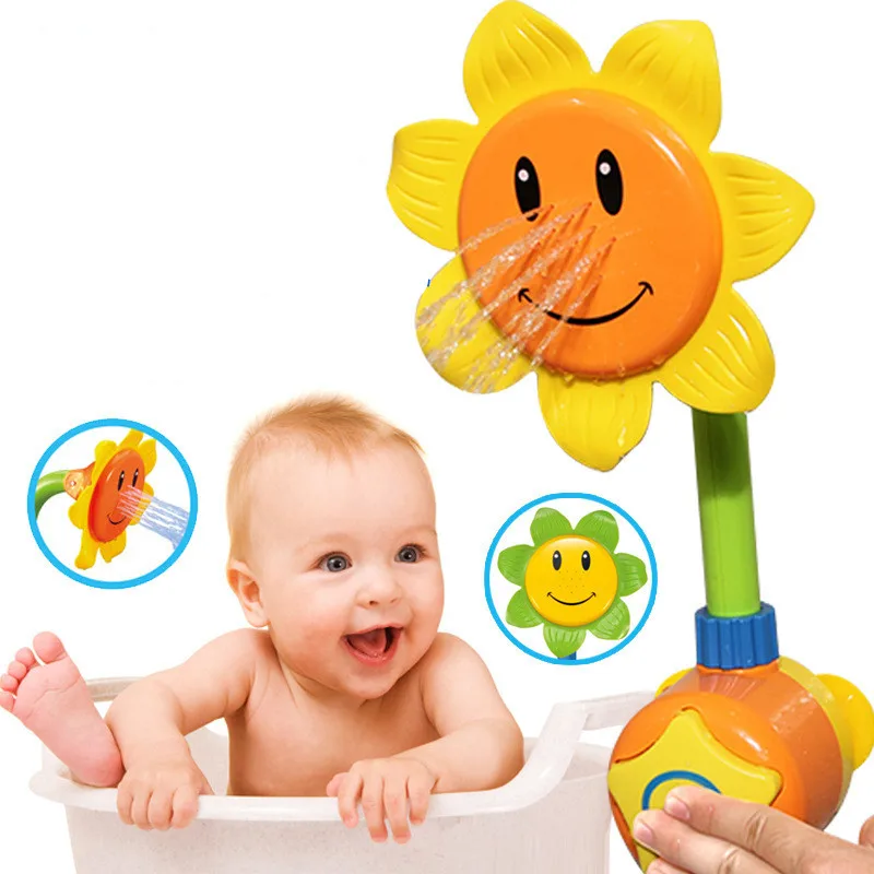 Water Games Bath Toy Sunflower Shower Faucet Baby Spouts for Toys Play