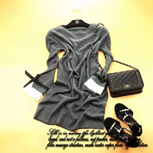 Новинка Для женщин бренд шерсть кашемира свитер по колено платье с бантом платье шерсть пуловеры fs258