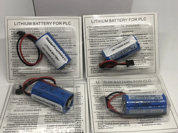 

MasterFire 9pcs/lot New Original CR17335SE-R(3V) CR17335 Q6BAT CNC 3V PLC Lithium Battery Batteries with Plugs