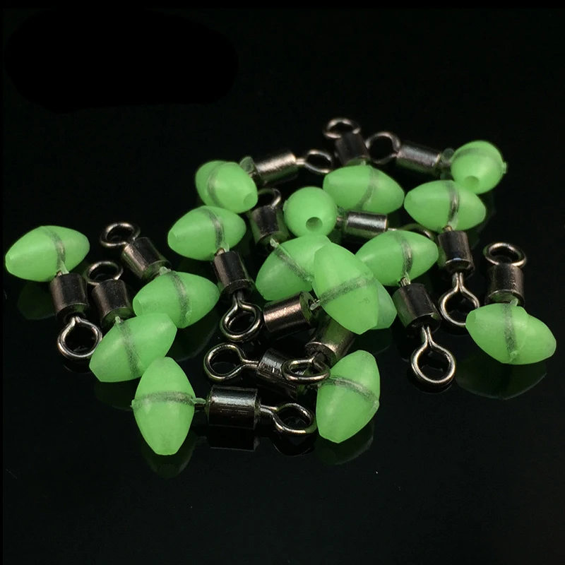 

[ 20PCS/lot ] New Cross-Line Swivels & Bead T Shape Pulley Slide Rig Connector Luminous Green Saltwater Fishing Terminal Tackle
