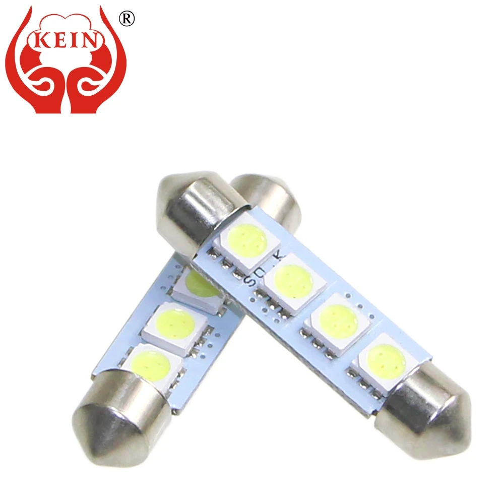 

KEIN 50PCS festoon led 41mm c5w led bulb c10w c3w 5050 4smd 12V auto reading interior license plate signal light lampcar styling