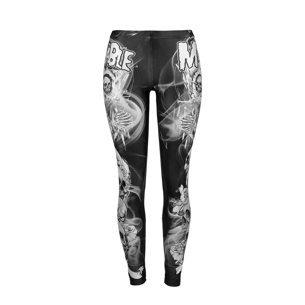 FCCEXIO 2019 New Arrival Skull Head Women Leggings Letter Gradient 3D Printed Pants Slim Fitness Working Out Woman Leggins FCCEXIO 2019 New Arrival Skull Head Women Leggings Letter Gradient 3D Printed Pants Slim Fitness Working Out Woman Leggins