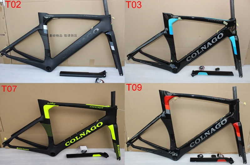 

12 color Colnago Concept Carbon Road Frame fit di2 mechanical Group race bike Frame top Sale