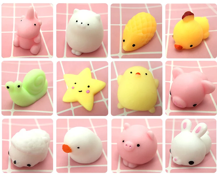 10Pcs All Different Cute Mochi Squishy Cat Slow Rising Squeeze Healing Fun Kids Kawaii Kids Adult Toy Stress Reliever Decor GYH