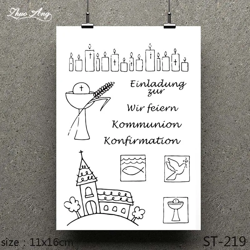 

ZhuoAng 2019 New Easter Candle Design Clear Stamp Scrapbook Rubber Stamp Stamp Paper Craft Clear Stamp Card Maker