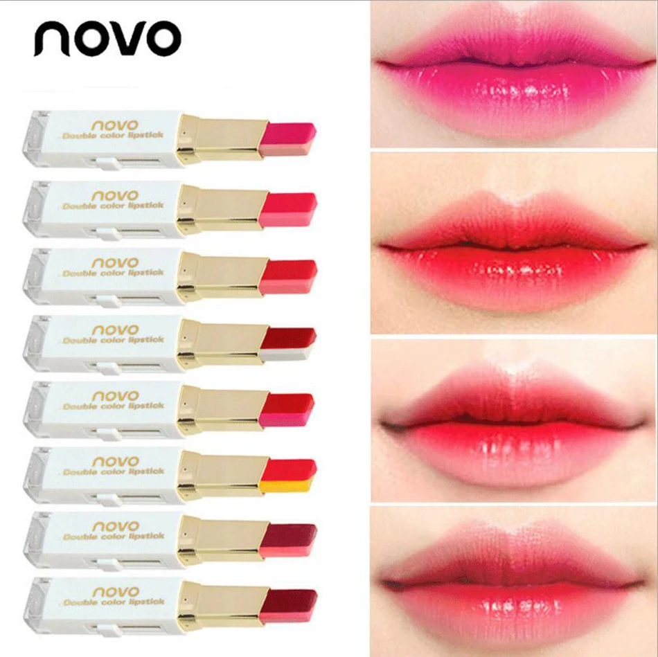 ノボツートンリップバーダブルカラー韓国スタイル咬傷口紅メイクアップ化粧品マットバームグラデーションリップスティックペンリップペンシル Gradient Lips Matte Balmbite Lipstick Aliexpress
