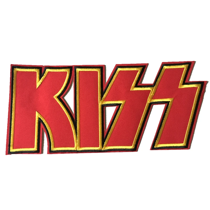 

New Arrival Large Kiss Embroidered Sew on Iron on Patches Letters Embroidery Applique Cloth Patch Badge for Clothes DIY Decals