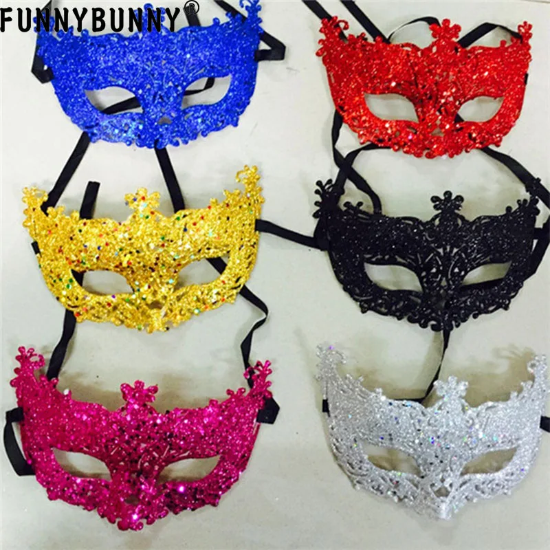 FUNNYBUNNY для маскарада и выступлений Полулицо лисы блесток кружевная маска Принцесса Венеция маска на Хеллоуин и Рождество маска для вечеринок