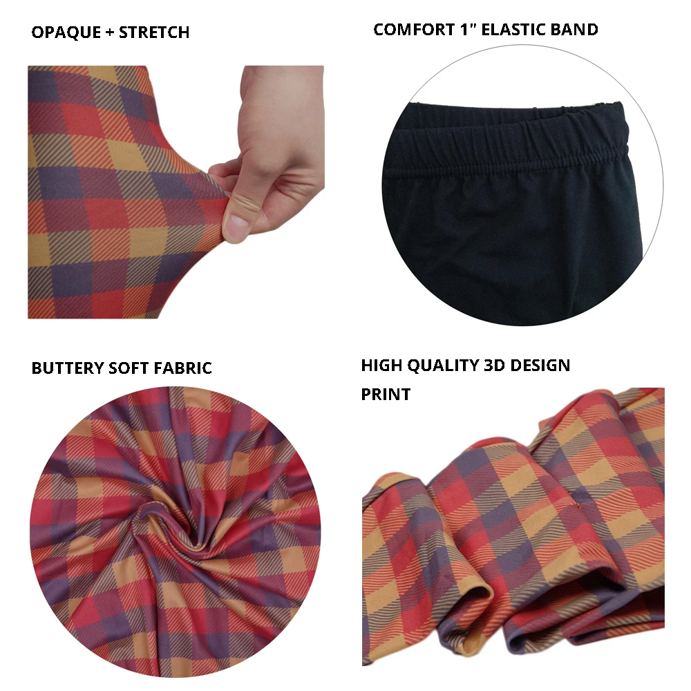 tartan plaid leggings for women  (4)