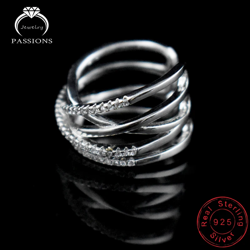 Новая Мода Серебряная пластина открытое широкое регулируемое кольцо выдалбливают Многослойные стразы кольцо для женщин Bague кольца анильос ювелирные изделия