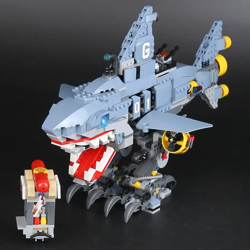 06067 929 шт. Les Films серия Le Grand Requin Ensemble 70656 Blocs de Construction Briques Drole Jouets Modele pour enfant | Игрушки и