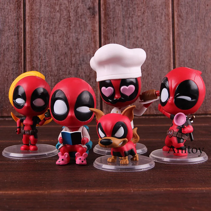 

Cosbaby Hot Toys Figure Action Chef Lounging Lady Deadpool Dogpool Kidpool Headpool Bobble Head Car Decoration Dolls Model Toy