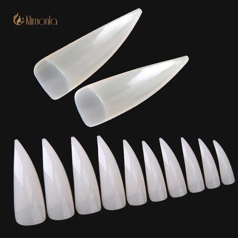 600pcst Natural Pointed Fake Nail Artificial Acrylic Full Cover Pressed On False Nails for