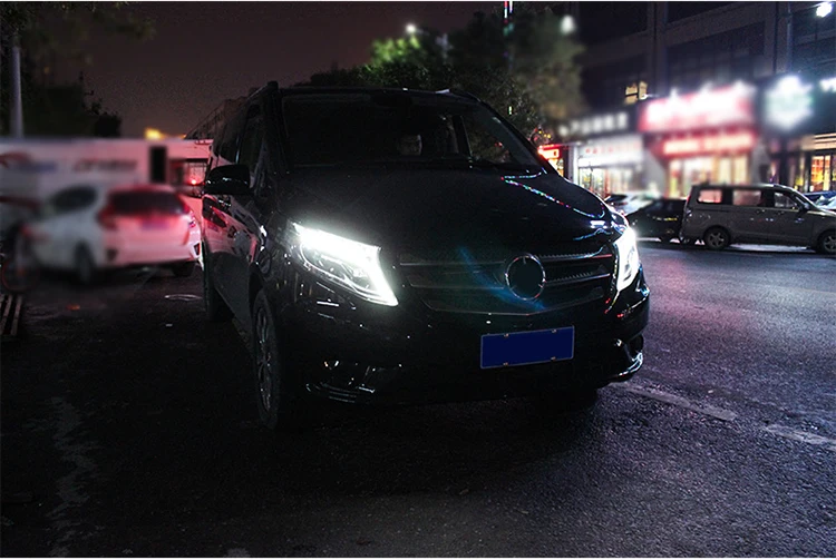 2 шт. автомобильный стиль светодиодный фары для Benz vito- для vito Головной фонарь светодиодный DRL Объектив двойной луч H7 HID Xenon bi xenon объектив