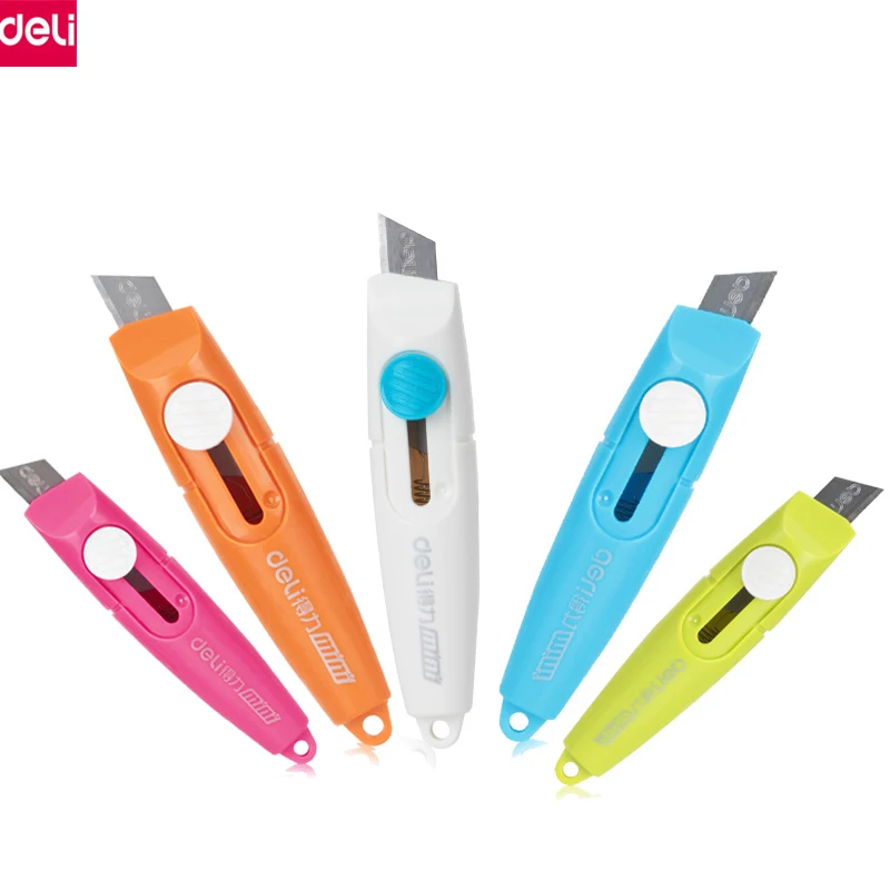 Deli Utility Knife Box Cutter Candy Color Mini Portable Art Knife Paper