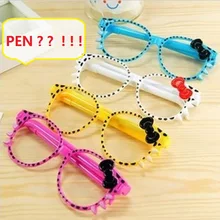 Креативные канцелярские школьные офисные канцелярские принадлежности кошачий бант очки шариковая ручка Z901