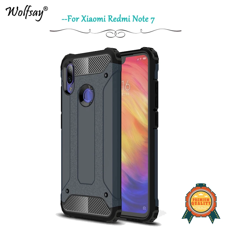 Чехол для Xiaomi Redmi Note 7 противоударный армированный жесткий силиконовый чехол из