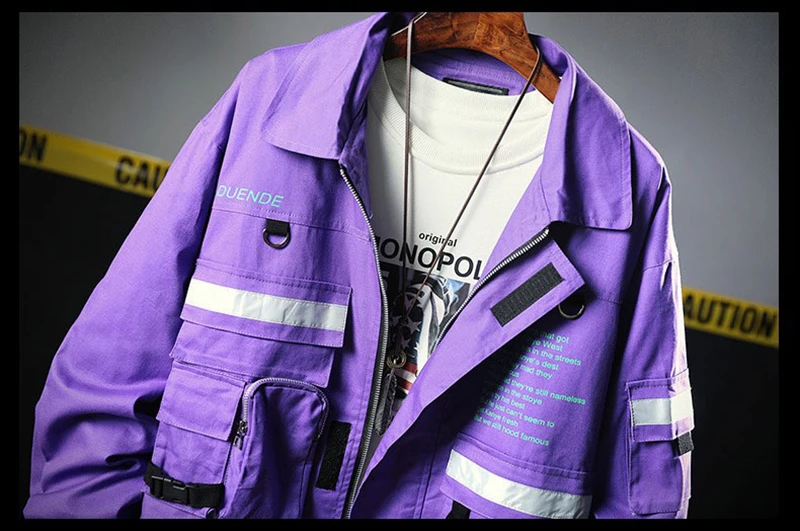  Street Jackets Hip Hop Erkek Mont Patchwork Punk Rock Men Coat Big Size   (7)