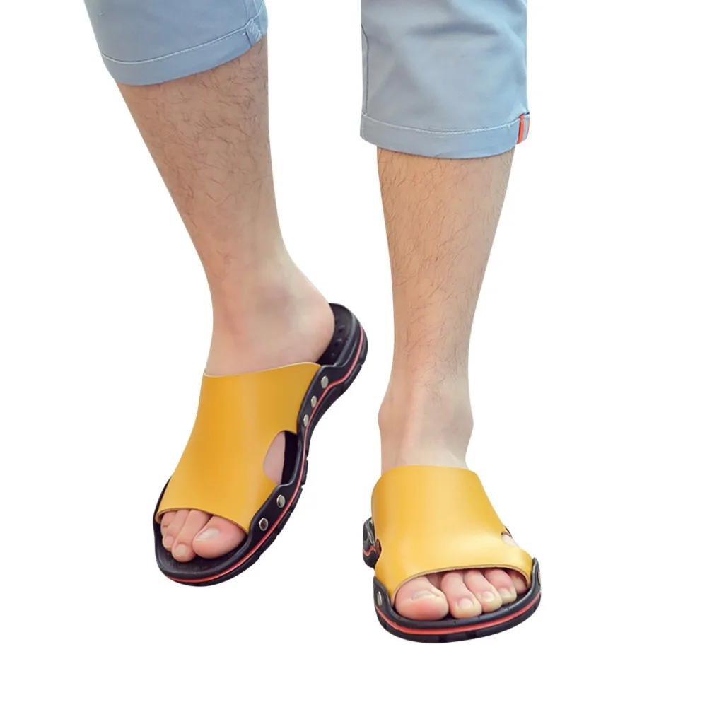Летние мужские Вьетнамки; пляжные мужские тапочки; повседневные офисные мужские кожаные туфли наивысшего качества; водонепроницаемая обувь; большие размеры