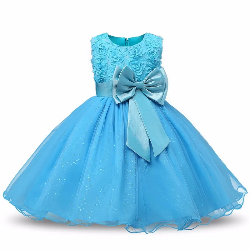 Платье для девочек Детские платья для девочек, красивое платье принцессы на день рождения костюм для малышей возрастом от 3 до 10 лет детская одежда - Цвет: Небесно-голубой