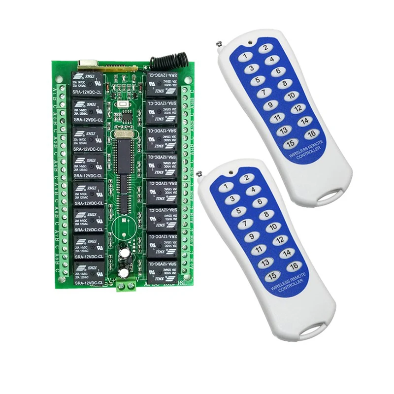 

1000M Long Range DC12V 16CH Radio Controller RF Wireless Remote Control Switch System Transmitter+Receiver/lamp