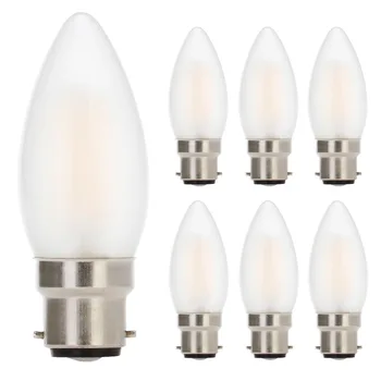 

6PCS Frosted Clear Glass 2W 220V 240V B22 Bayonet Warm White 2700K LED Filament Lamp Lights Small Bulbs Edison Retro Light Bulb