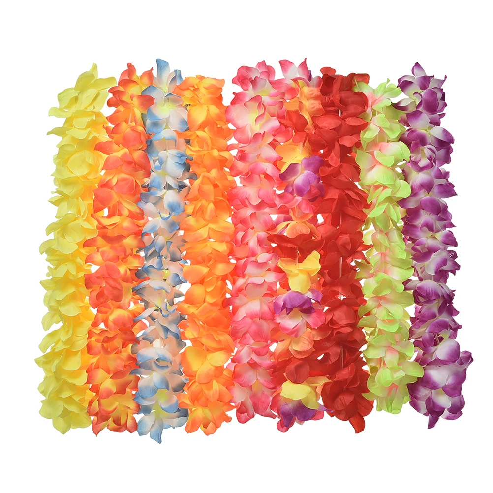 

1PC Hot Selling Festival Wedding Party Decorations Supplies Hawaiian Luau Petal Leis Party Beach Tropical Flower Necklace