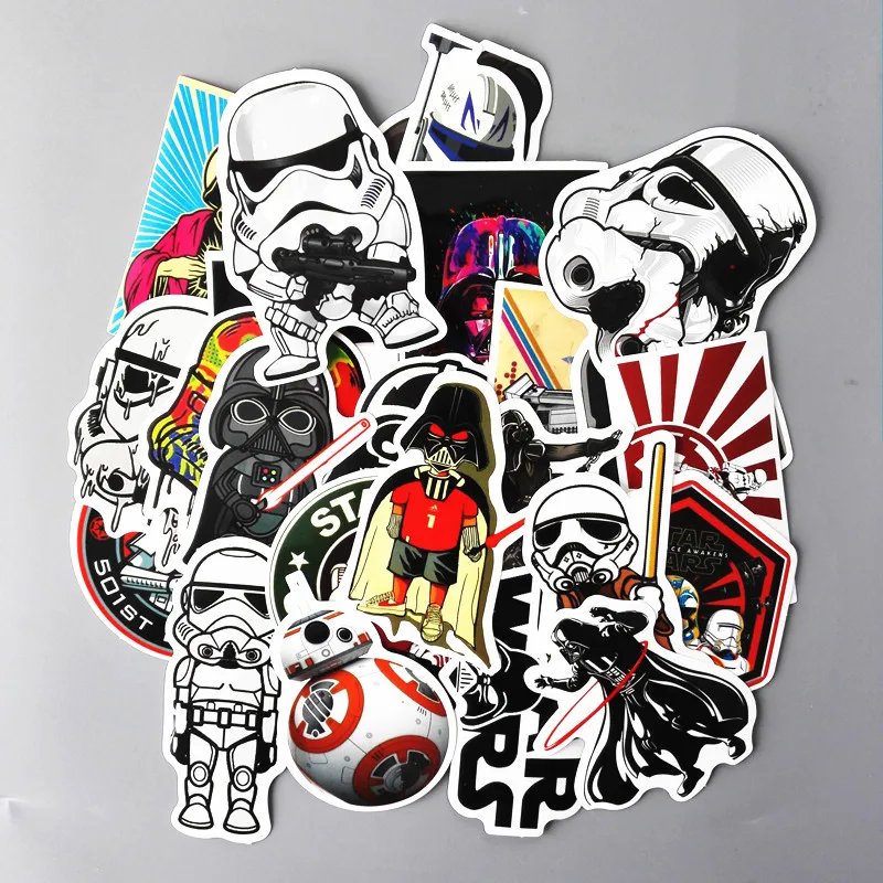 

25 Pcs/set Star Wars Cartoon Anime PVC Waterproof Stickers Kids Toys Decor Suitcase Notebook Bicycle Car Guitar Skateboard