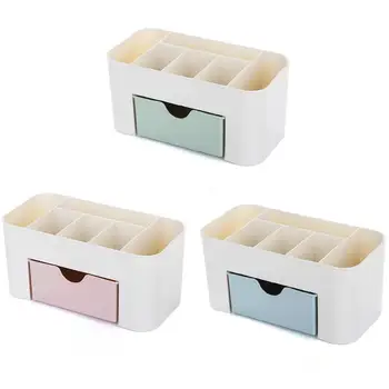 

Plastic Cosmetic Organizer Jewelry Box Makeup Storage Box With Small Drawer Home Desk Sundries Storage Containers Drop Shipping