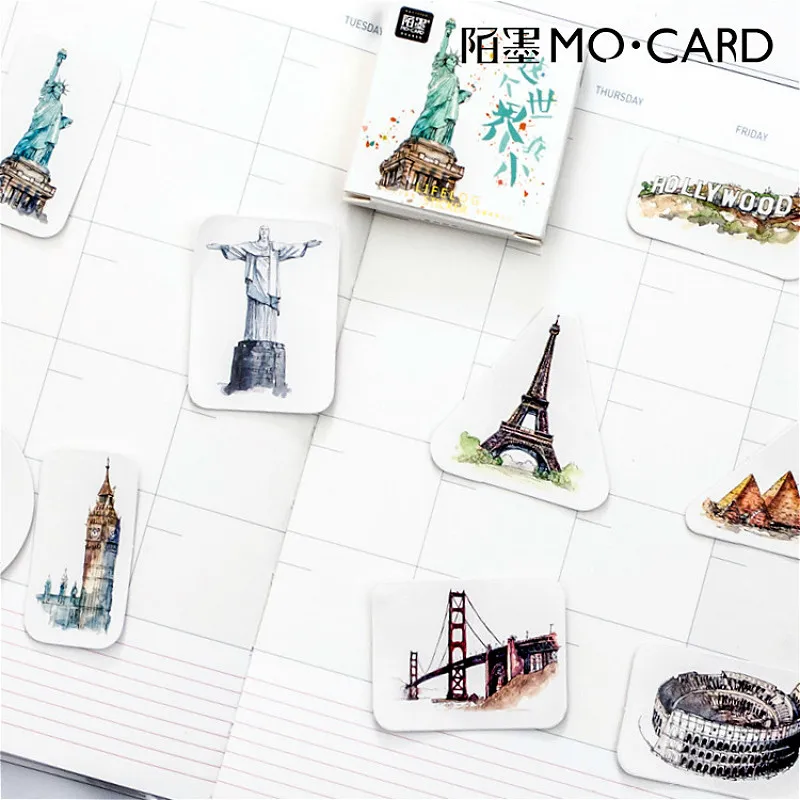

Hot Sale 45pcs/set Tour Around Notebook Diary Drawing Painting Graffiti Cover Paper Memo Pad Office School Supplies Gift
