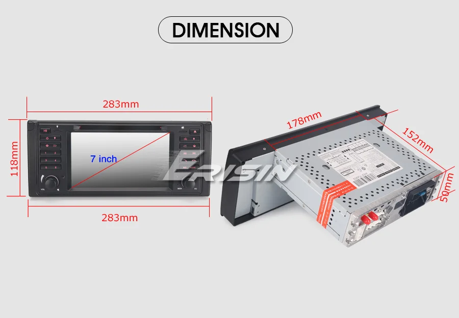 Erisin ES7939B " Android 9,0 стерео gps WiFi DAB+ DVR OBD SatNav CD для BMW 5 серии E39 E53 X5 M5