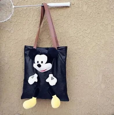 Модная креативная сумка с рисунком Микки Мауса, женская сумка, милые женские новые сумки, Высококачественная сумка через плечо из искусственной кожи, большая сумка-тоут - Цвет: Mickey