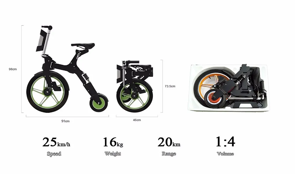 Discount High quality adult Electric Folding Bike with USB Interface 36V lithium battery 250W motor MINI Q quick release portable ebike 1