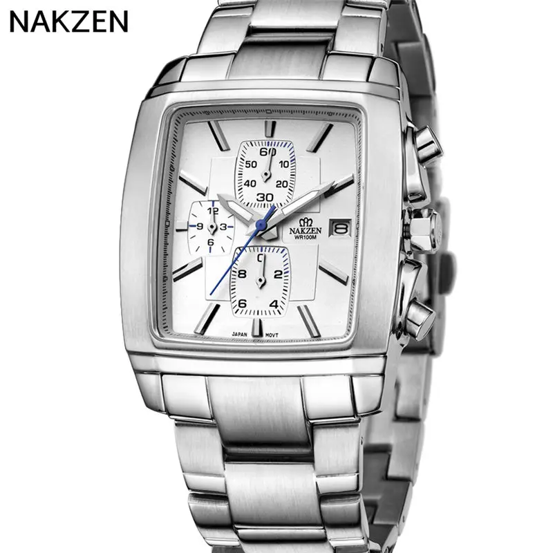 NAKZEN новые роскошные top brand кварцевые часы мужчины открытый отдых нержавеющей
