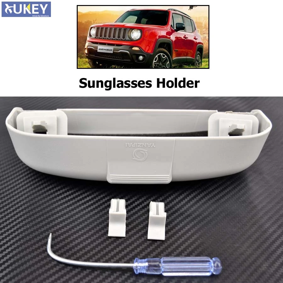Car Sunglasses Case Holder For Jeep Renegade BU 2015 2016 2017 Sun Visor Glasses Box Case