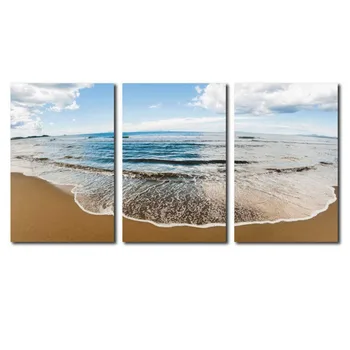 

3 Pieces Canvas Prints Wall Art Paintings Seaside Beach Waves Modern Pictures Drop shipping