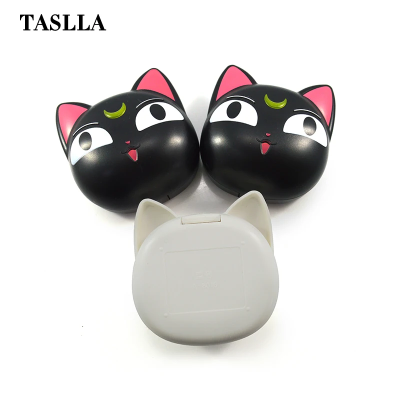 TASLLA Новый кошачий мультяшный чехол для контактных линз мужчин и женщин овальная