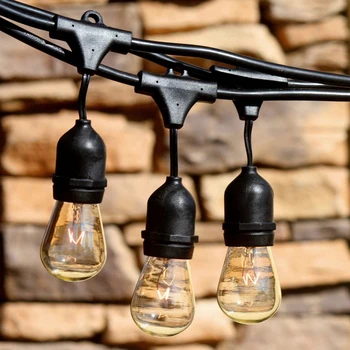 

MengJay Waterproof 10m 33ft 10 Heads E27 40W String Light Pendant Lamp for Garden Porches Pergola Outdoor Decor retro wall lamp