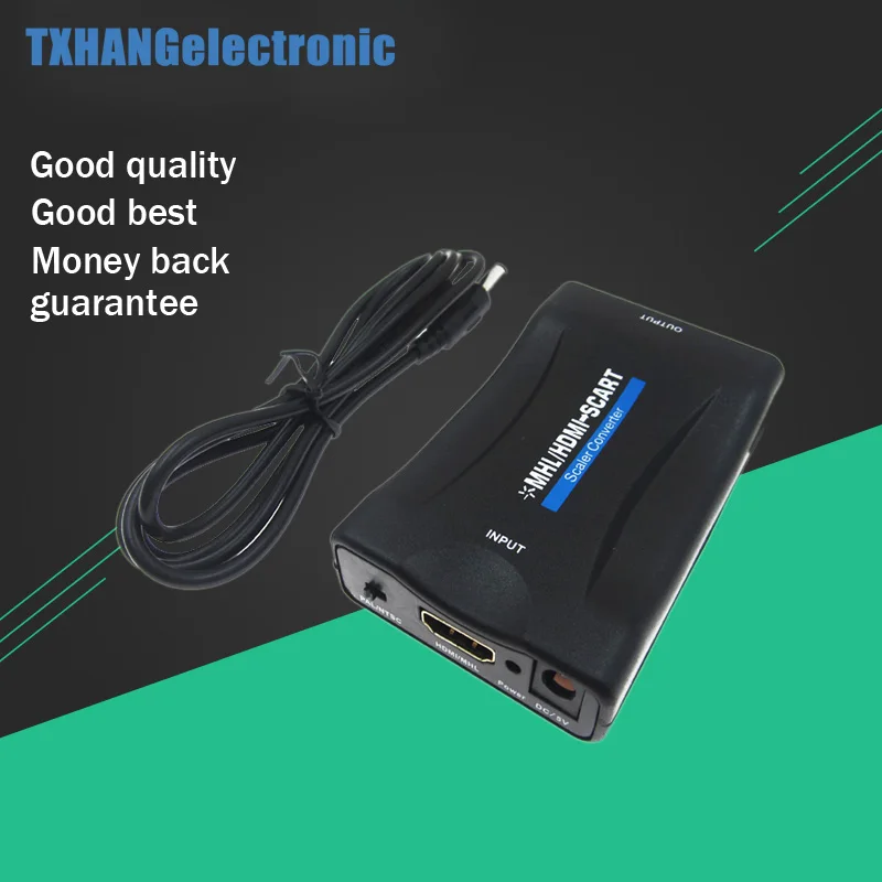 

HDMI To SCART Converter 1080P Plug and Play Video Signal Adapter for HDTV DVD