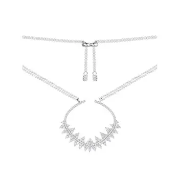 

SLJELY Real 925 Sterling Silver Lace Design Cubic Zirconia Gear Shape Pendant Necklace Women Fine Luxury Brand Jewelry