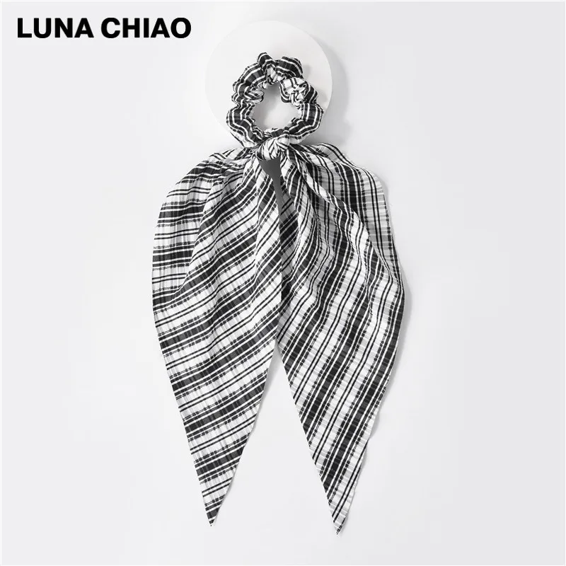 LUNA CHIAO, модные женские аксессуары для волос, тканевые банданы, резинки для волос, змеиный Леопардовый принт, шарф, конский хвост, держатель - Цвет: 64