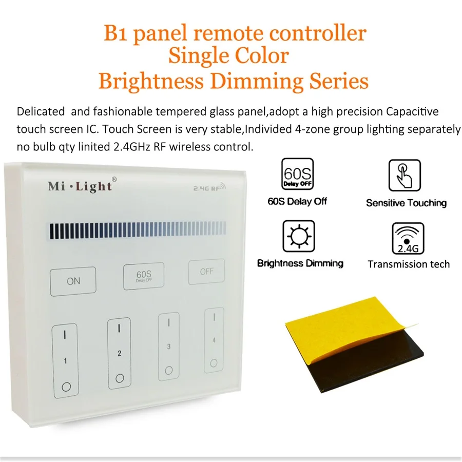 Milight светодиодный панельный контроллер 2,4G беспроводной 4 зоны РЧ с регулируемой яркостью Диммер пульт дистанционного управления сенсорной панелью настенный rgb светодиодный контроллер