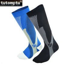 Tutomptu 1 Pairs Lycra Professional Compression Socks Sport Socks Football Soccer Socks For Men