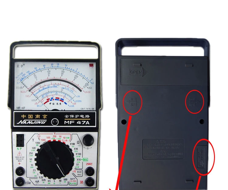 MF47A AC DC напряжение постоянного тока сопротивление тока Емкость зуммер на выключенном аккумуляторе тест диод ing аналоговый мультиметр w 2 Тестовые провода