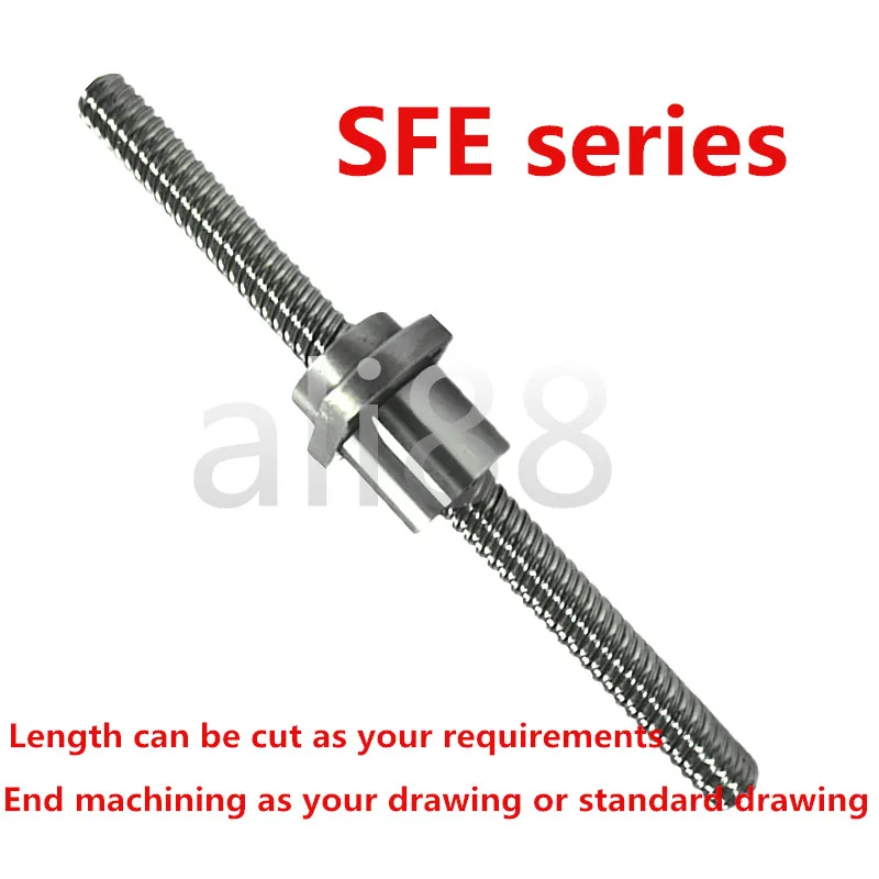 

Dia:25mm Lead:25mm C7 Rolled Ballscrew 1pc SFE2525 High lead Ballscrew L=1200mm+1pcs single ballnut with BK20BF20 end processing
